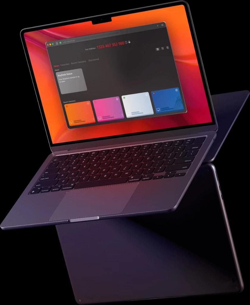 AnyDesk features with lighting accents